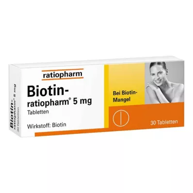 BIOTIN-RATIOPHARM Comprimidos de 5 mg, 30 unidades BIOTIN-RATIOPHARM Comprimidos de 5 mg, 30 unidades