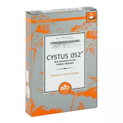 CYSTUS 052 Pastilhas para a garganta biológicas mel de laranja, 66 unid