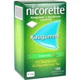 NICORETTE Goma de mascar de menta fresca 2 mg, 105 unidades