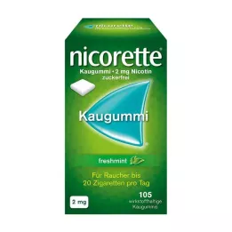 NICORETTE Goma de mascar de menta fresca 2 mg, 105 unidades