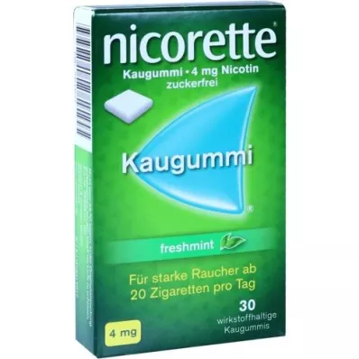 NICORETTE Pastilha elástica de hortelã fresca 4 mg, 30 unidades