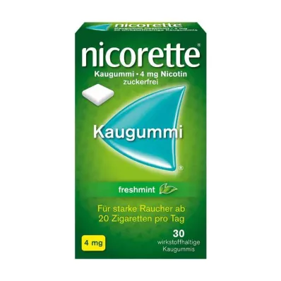 NICORETTE Pastilha elástica de hortelã fresca 4 mg, 30 unidades NICORETTE Pastilha elástica de hortelã fresca 4 mg, 30 unidades