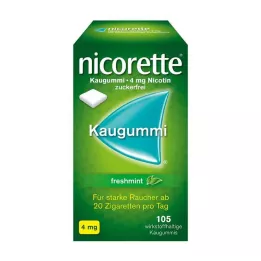 NICORETTE Pastilha elástica de hortelã fresca 4 mg, 105 unidades