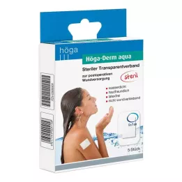 HÖGA-DERM ligadura transp.aqua ste.com.abertura.para.a.ferida.5x7 cm, 5 unid