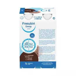 FRESUBIN ENERGY DRINK Garrafa de chocolate, 4X200 ml