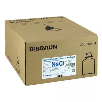 ISOTONE Solução salina 0,9% Braun Ecoflac Plus, 20X100 ml