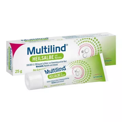 MULTILIND Pomada cicatrizante com nistatina e óxido de zinco, 25 g MULTILIND Pomada cicatrizante com nistatina e óxido de zinco, 25 g