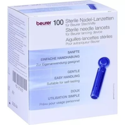 BEURER Lancetas de agulha esterilizadas, 100 pcs