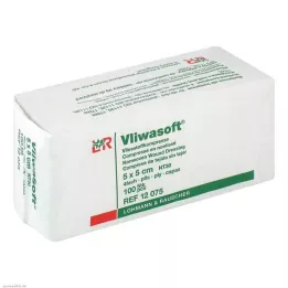 VLIWASOFT Compressas de tecido não tecido 5x5 cm não estéreis 4l, 100 unidades