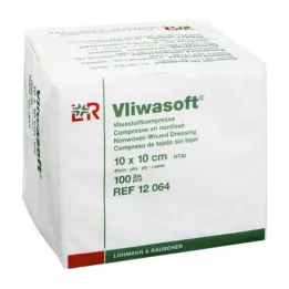 VLIWASOFT Compressas de tecido não tecido 10x10 cm não esterilizadas 4l, 100 unidades