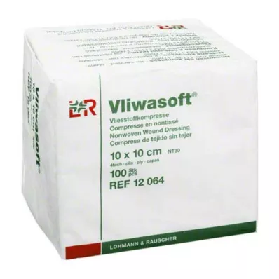 VLIWASOFT Compressas de tecido não tecido 10x10 cm não esterilizadas 4l, 100 unidades