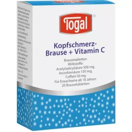 TOGAL Headache Effervescent + Vit.C Effervescent Tablets, 20 Capsules