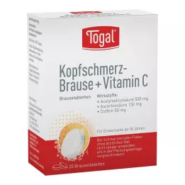 TOGAL Headache Effervescent + Vit.C Effervescent Tablets, 20 Capsules
