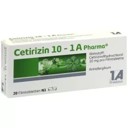 CETIRIZIN 10-1A Pharma comprimidos revestidos por película, 20 unidades