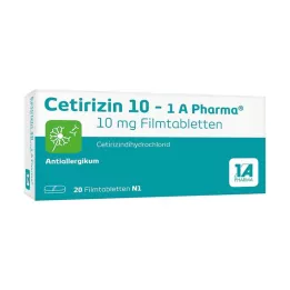 CETIRIZIN 10-1A Pharma comprimidos revestidos por película, 20 unidades