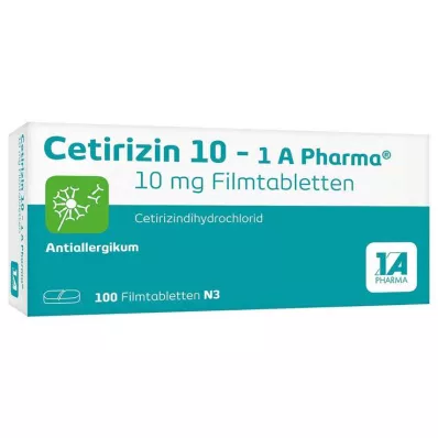 CETIRIZIN 10-1A Comprimidos revestidos por película farmacêutica, 100 unidades CETIRIZIN 10-1A Comprimidos revestidos por película farmacêutica, 100 unidades