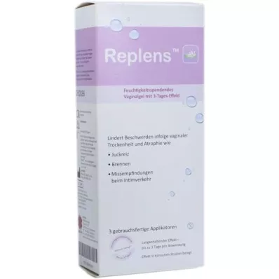 REPLENS Aplicadores pré-cheios de gel vaginal, 3 unidades