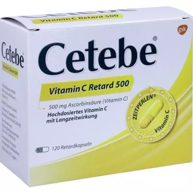 CETEBE Cápsulas de libertação prolongada de vitamina C 500 mg, 120 unid