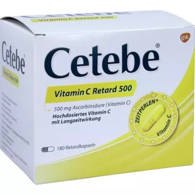 CETEBE Cápsulas de libertação prolongada de vitamina C 500 mg, 180 unid