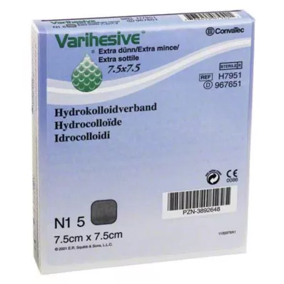 VARIHESIVE extra fino 7,5x7,5 cm HKV hidroactivo, 5 peças VARIHESIVE extra fino 7,5x7,5 cm HKV hidroactivo, 5 peças