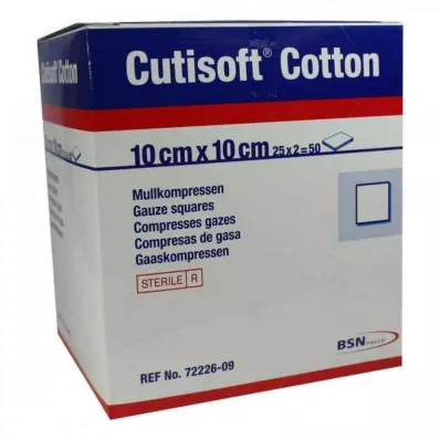 CUTISOFT Algodão Compr.10x10 cm ster.12fold, 25X2 pcs CUTISOFT Algodão Compr.10x10 cm ster.12fold, 25X2 pcs