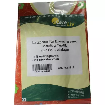 LÄTZCHEN Erw.m.Tasche 2seit.Tex.m.Fol.Druckknöpfe, 1 pc LÄTZCHEN Erw.m.Tasche 2seit.Tex.m.Fol.Druckknöpfe, 1 pc