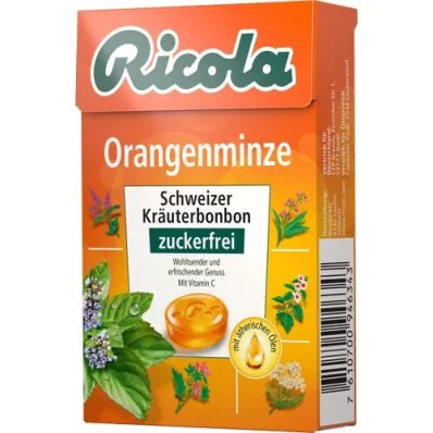 RICOLA o.Z.Box rebuçados de laranja e menta, 50 g