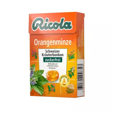 RICOLA o.Z.Box rebuçados de laranja e menta, 50 g