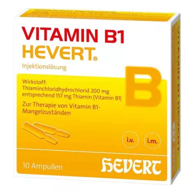 VITAMIN B1 HEVERT Ampolas, 10 unid VITAMIN B1 HEVERT Ampolas, 10 unid
