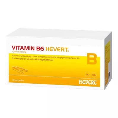 VITAMIN B6 HEVERT Ampolas, 100X2 ml VITAMIN B6 HEVERT Ampolas, 100X2 ml
