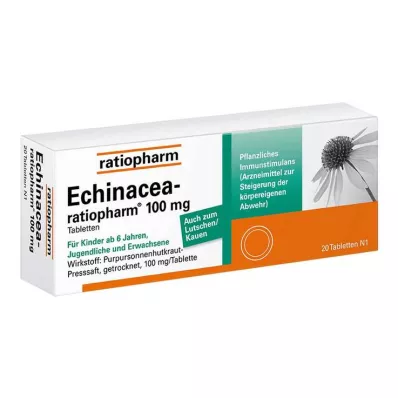 ECHINACEA-RATIOPHARM Comprimidos de 100 mg, 20 unidades