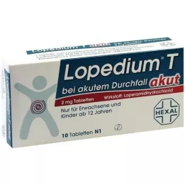 LOPEDIUM T acute para comprimidos de diarreia aguda, 10 unidades