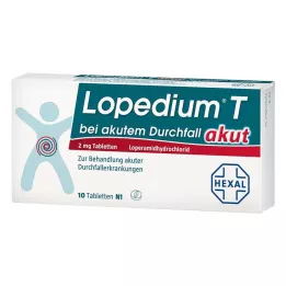 LOPEDIUM T acute para comprimidos de diarreia aguda, 10 unidades