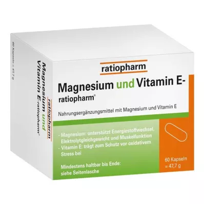 MAGNESIUM UND VITAMIN E-ratiopharm Capsules, 60 cápsulas