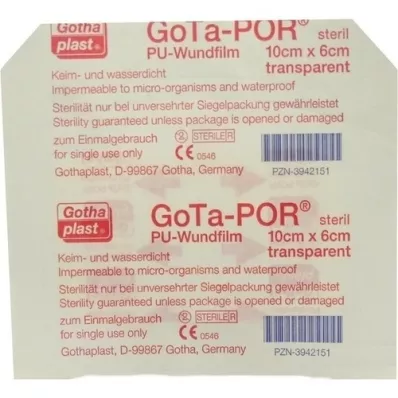 GOTA-POR PU Película para feridas 10x6 cm gesso esterilizado, 1 pc