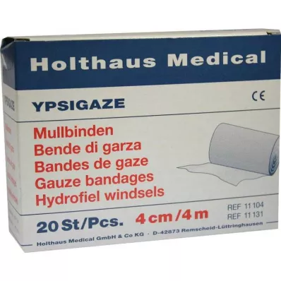 YPSIGAZE Ligadura de gaze 4 cmx4 m, 20 unidades YPSIGAZE Ligadura de gaze 4 cmx4 m, 20 unidades