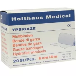 YPSIGAZE Ligadura de gaze 6 cmx4 m, 20 unidades