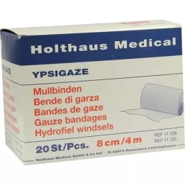 YPSIGAZE Ligadura de gaze 8 cmx4 m, 20 unidades