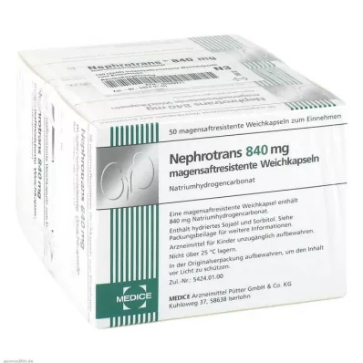 NEPHROTRANS 840 mg cápsulas com revestimento entérico, 100 unid NEPHROTRANS 840 mg cápsulas com revestimento entérico, 100 unid