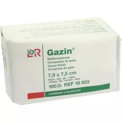 GAZIN Gaze comp. 7,5x7,5 cm não estéril 8 dobras op, 100 unid