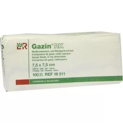 GAZIN Gaze comp. 7,5x7,5 cm não estéril 12x RK, 100 unid