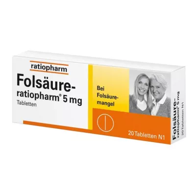 FOLSÄURE-RATIOPHARM Comprimidos de 5 mg, 20 unidades FOLSÄURE-RATIOPHARM Comprimidos de 5 mg, 20 unidades