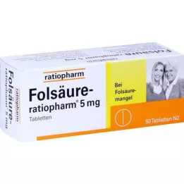 FOLSÄURE-RATIOPHARM Comprimidos de 5 mg, 50 unidades
