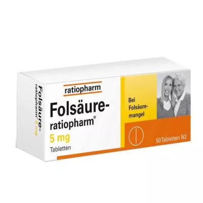 FOLSÄURE-RATIOPHARM Comprimidos de 5 mg, 50 unidades FOLSÄURE-RATIOPHARM Comprimidos de 5 mg, 50 unidades