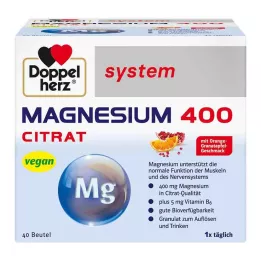 DOPPELHERZ Granulado de sistema de citrato de magnésio 400, 40 unid