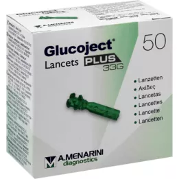 GLUCOJECT Lancetas PLUS 33 G, 50 pcs