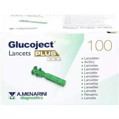 GLUCOJECT Lancetas PLUS 33 G, 100 pcs