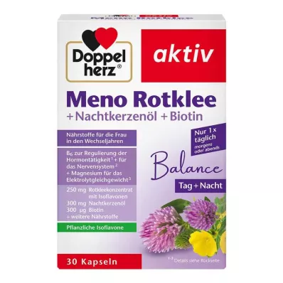 DOPPELHERZ Meno Red Clover+Evening Primrose Oil+Biotin Capsules, 30 cápsulas DOPPELHERZ Meno Red Clover+Evening Primrose Oil+Biotin Capsules, 30 cápsulas