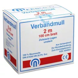 VERBANDMULL 2x1 m ziguezague BW 20/100 não esterilizado, 1 pc