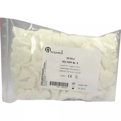 MULLTUPFER FES-TUPF N.º 9 não esterilizado 1ply.9x9 cm, 300 pcs MULLTUPFER FES-TUPF N.º 9 não esterilizado 1ply.9x9 cm, 300 pcs